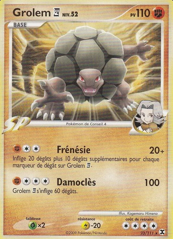 Carte Pokémon Grolem 4 Niv. 52 de l'extension Rivaux Émergeants