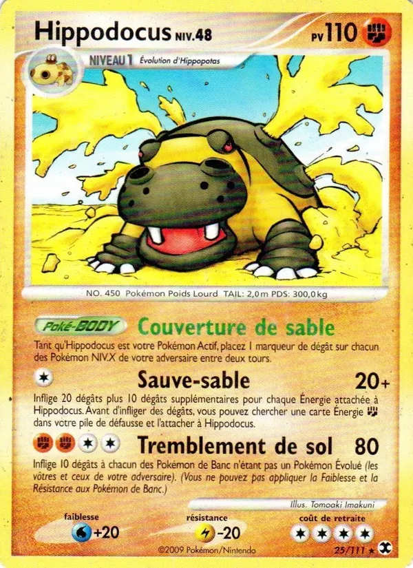 Carte Pokémon Hippodocus Niv. 48 de l'extension Rivaux Émergeants