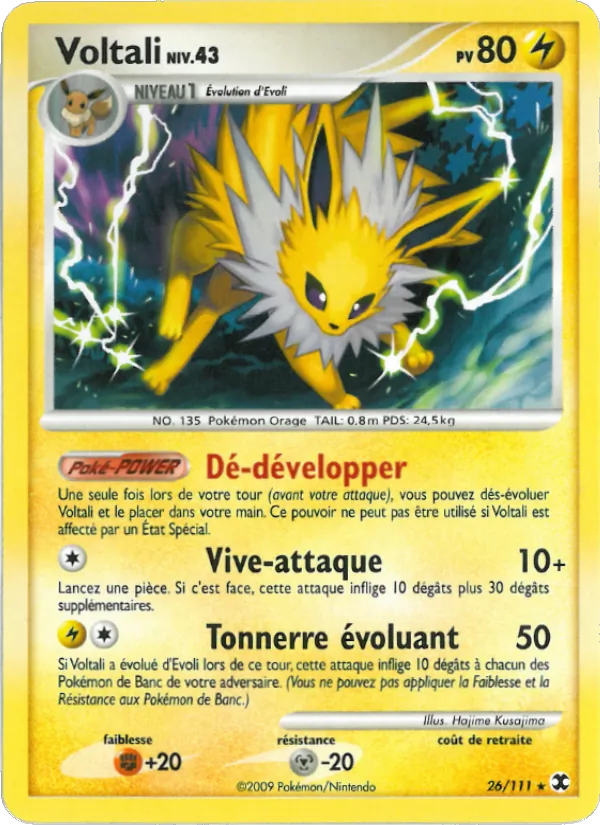 Carte Pokémon Voltali Niv. 43 de l'extension Rivaux Émergeants