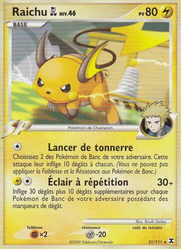Carte Pokémon Raichu GL Niv. 46 de l'extension Rivaux Émergeants