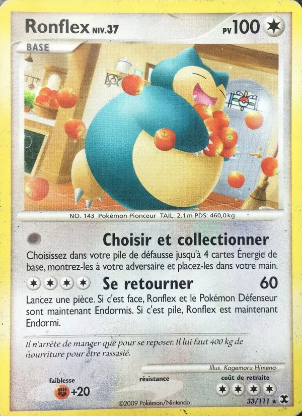 Carte Pokémon Ronflex Niv. 37 de l'extension Rivaux Émergeants