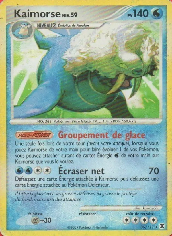 Carte Pokémon Kaimorse Niv. 59 de l'extension Rivaux Émergeants