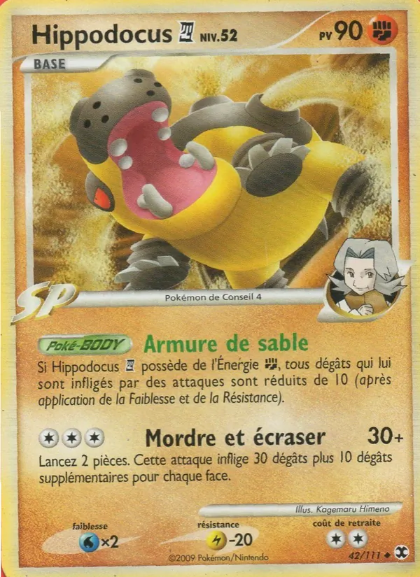 Carte Pokémon Hippodocus 4 Niv. 52 de l'extension Rivaux Émergeants