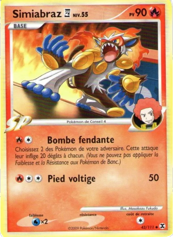 Carte Pokémon Simiabraz 4 Niv. 55 de l'extension Rivaux Émergeants