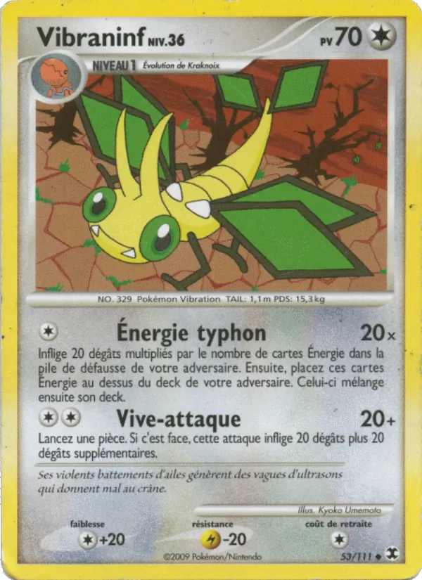Carte Pokémon Vibraninf Niv. 36 de l'extension Rivaux Émergeants