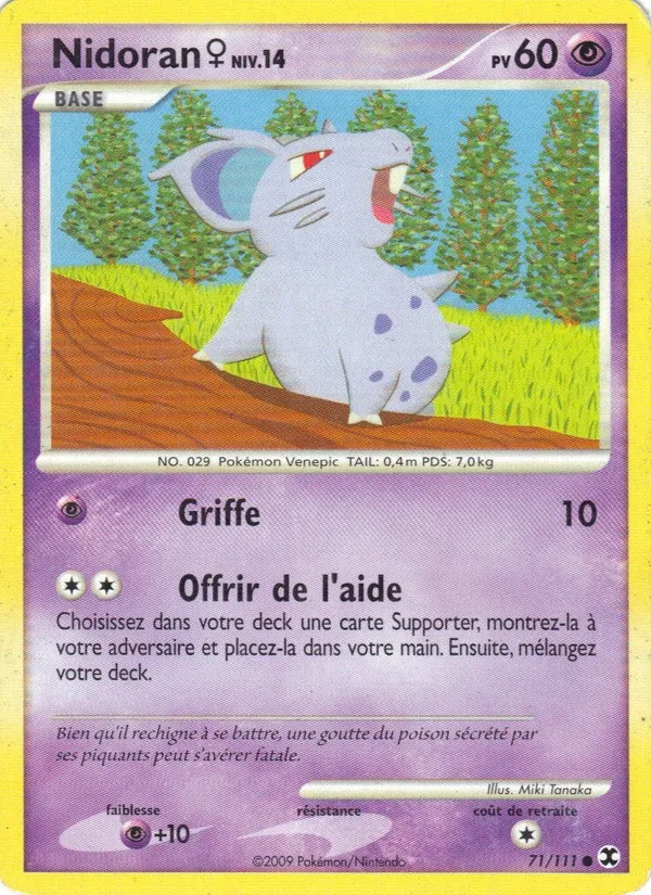 Carte Pokémon Nidoran♀ Niv. 14 de l'extension Rivaux Émergeants