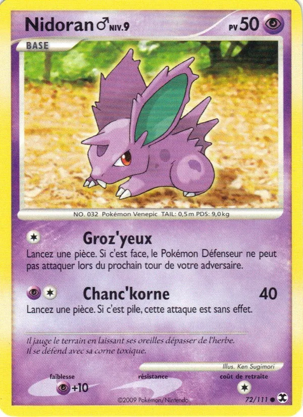 Carte Pokémon Nidoran♂ Niv. 9 de l'extension Rivaux Émergeants