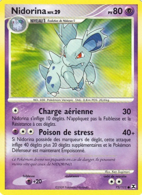 Carte Pokémon Nidorina Niv. 29 de l'extension Rivaux Émergeants