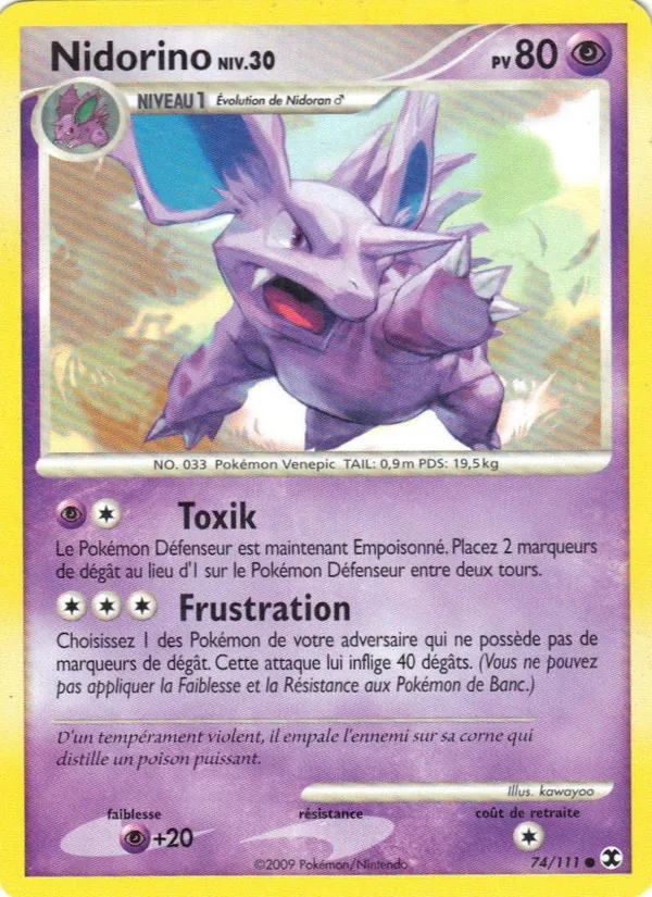 Carte Pokémon Nidorino Niv. 30 de l'extension Rivaux Émergeants