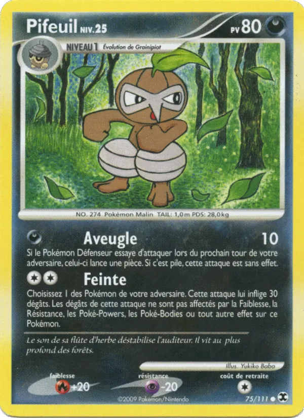 Carte Pokémon Pifeuil Niv. 25 de l'extension Rivaux Émergeants