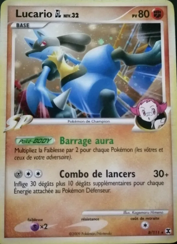 Carte Pokémon Lucario GL Niv. 32 de l'extension Rivaux Émergeants