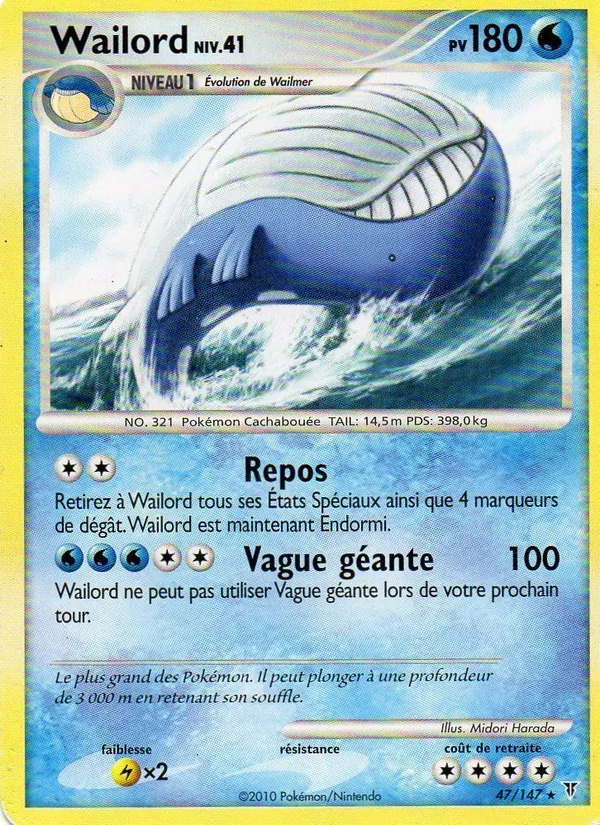 Carte Pokémon Wailord de l'extension Vainqueurs Suprêmes