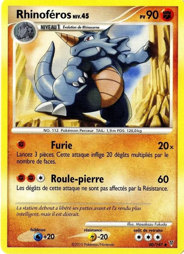 Carte Pokémon Rhinoféros de l'extension Vainqueurs Suprêmes