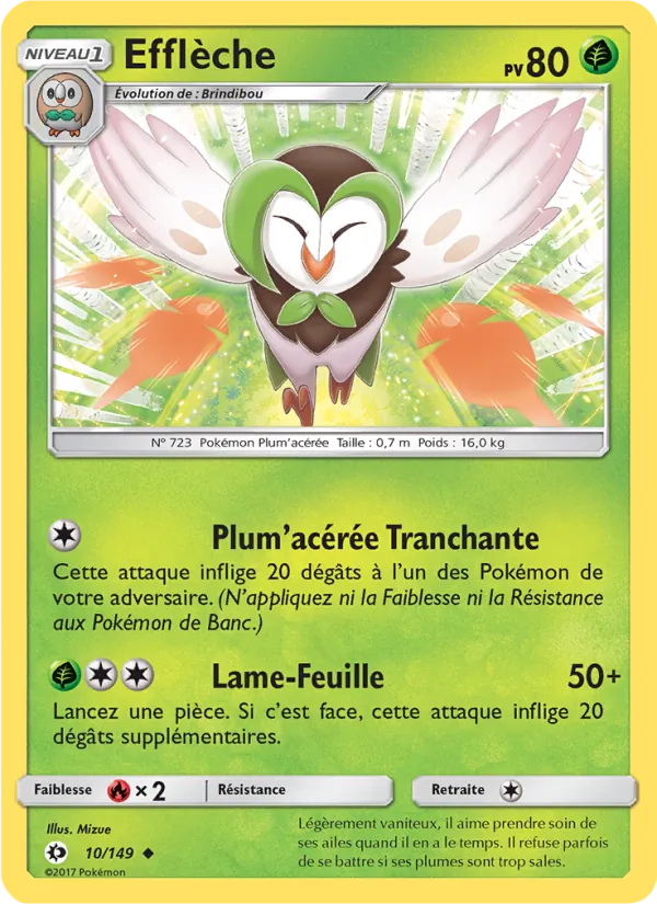 Carte Pokémon Efflèche de l'extension Soleil et Lune