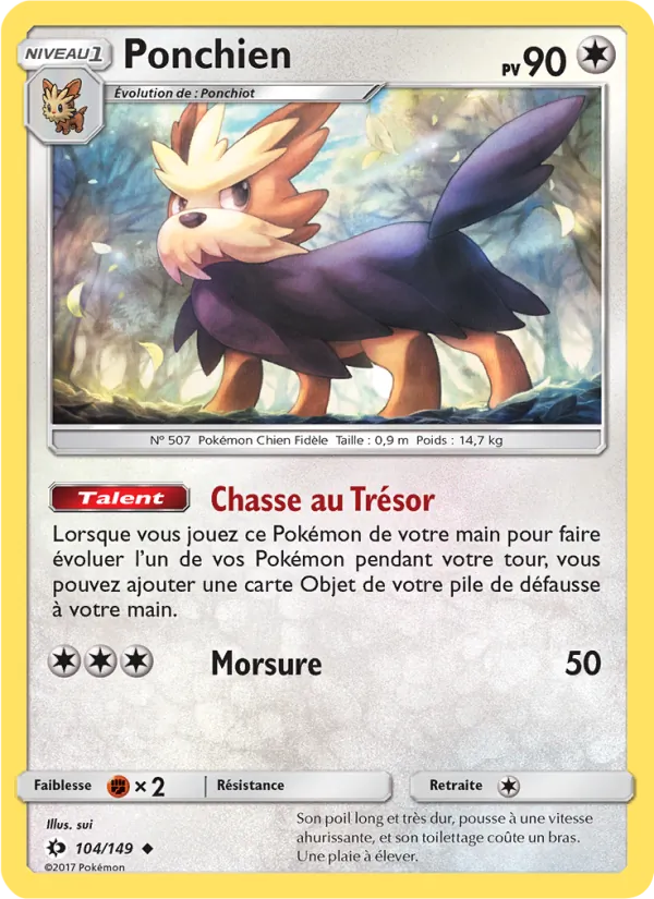 Carte Pokémon Ponchien de l'extension Soleil et Lune