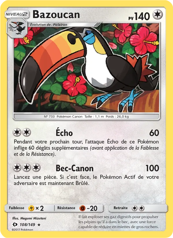 Carte Pokémon Bazoucan de l'extension Soleil et Lune