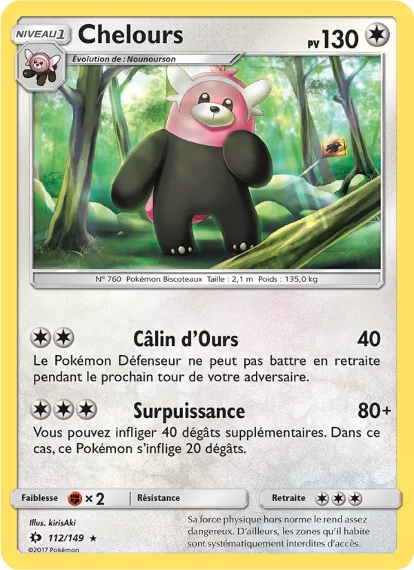 Carte Pokémon Chelours de l'extension Soleil et Lune