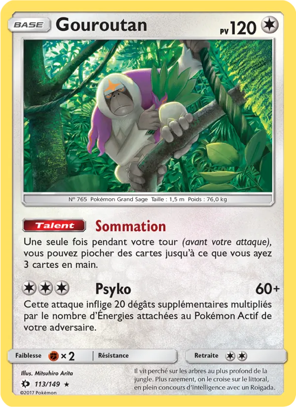 Carte Pokémon Gouroutan de l'extension Soleil et Lune