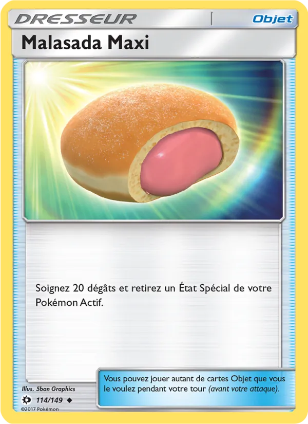 Carte Pokémon Malasada Maxi de l'extension Soleil et Lune