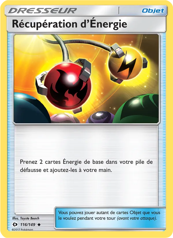 Carte Pokémon Récupération d’Énergie de l'extension Soleil et Lune