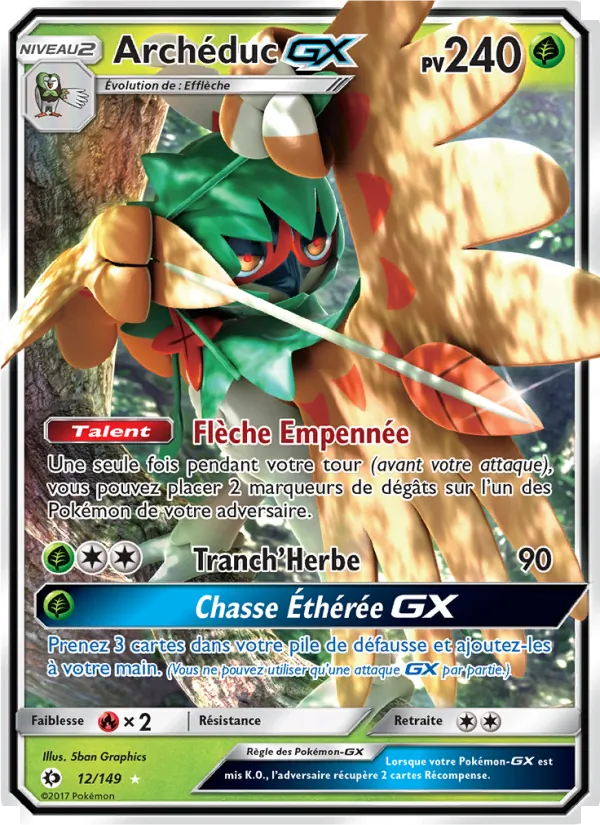 Carte Pokémon Archéduc GX de l'extension Soleil et Lune