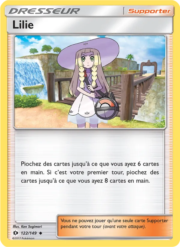 Carte Pokémon Lilie de l'extension Soleil et Lune