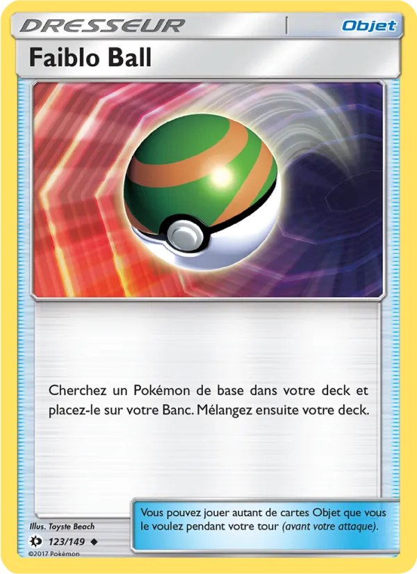 Carte Pokémon Faiblo Ball de l'extension Soleil et Lune