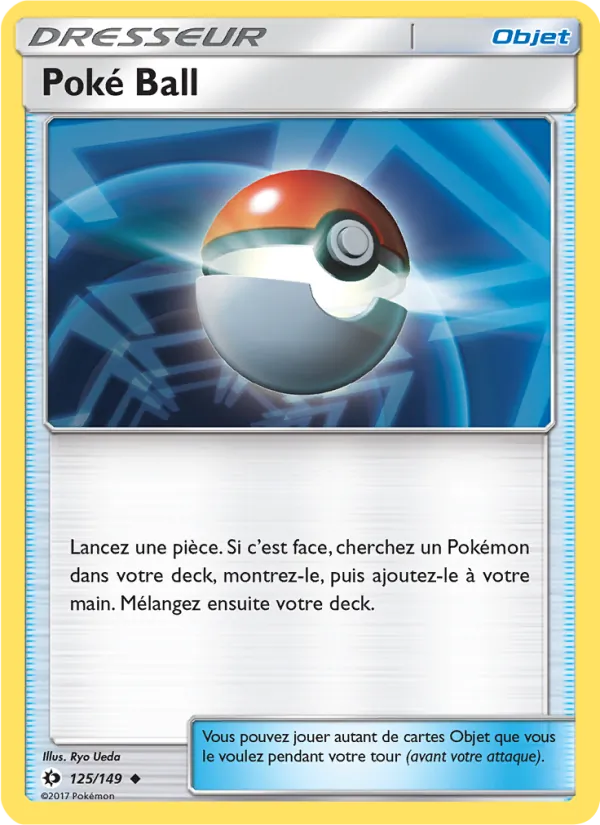 Carte Pokémon Poké Ball de l'extension Soleil et Lune
