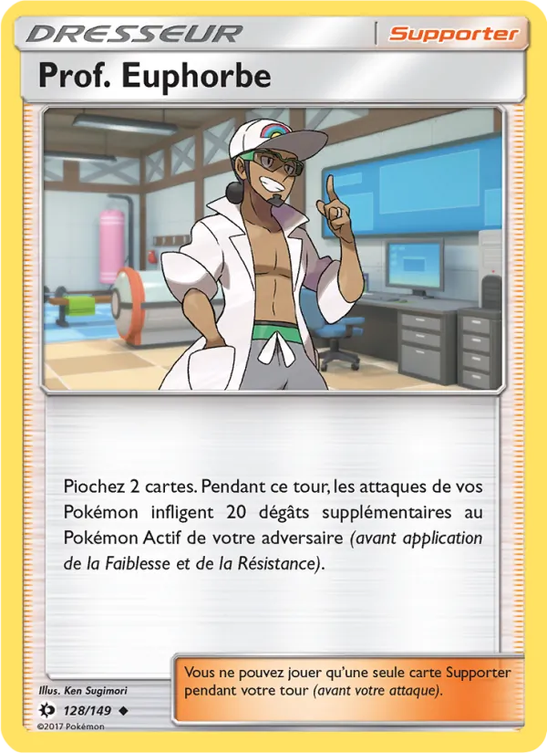 Carte Pokémon Prof. Euphorbe de l'extension Soleil et Lune