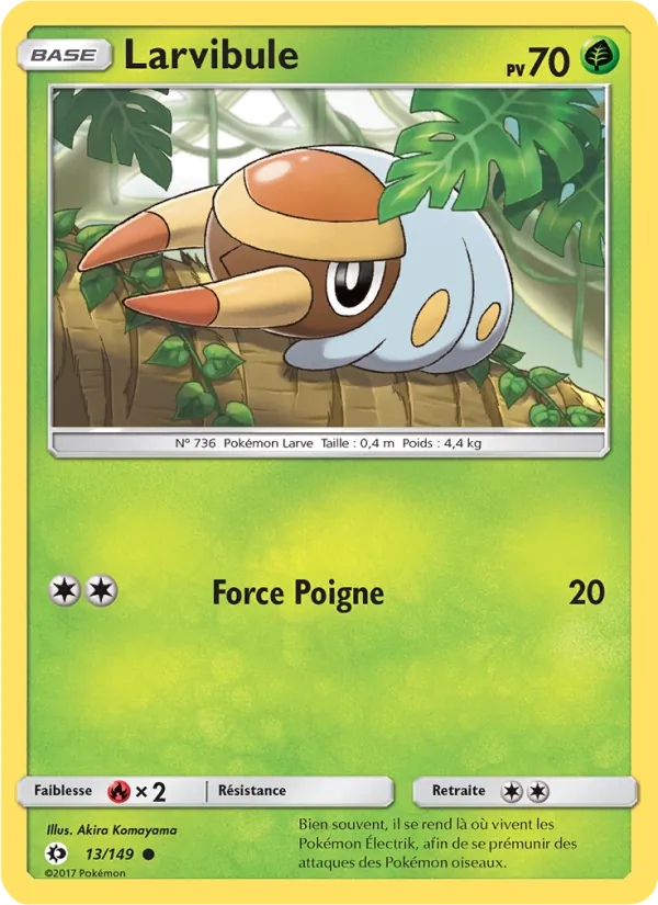Carte Pokémon Larvibule de l'extension Soleil et Lune