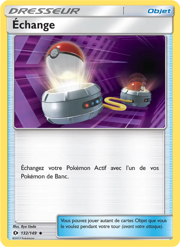 Carte Pokémon Échange de l'extension Soleil et Lune