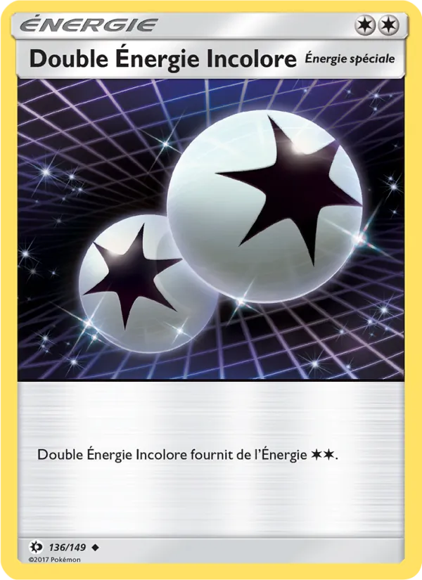 Carte Pokémon Double Énergie Incolore de l'extension Soleil et Lune