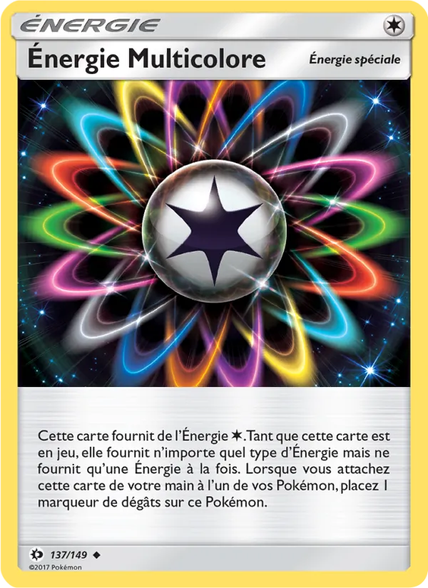 Carte Pokémon Énergie Multicolore de l'extension Soleil et Lune
