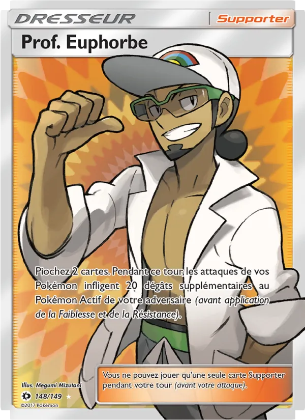 Carte Pokémon Prof. Euphorbe de l'extension Soleil et Lune