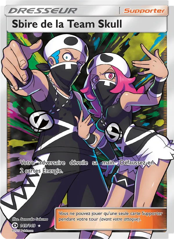 Carte Pokémon Sbire de la Team Skull de l'extension Soleil et Lune