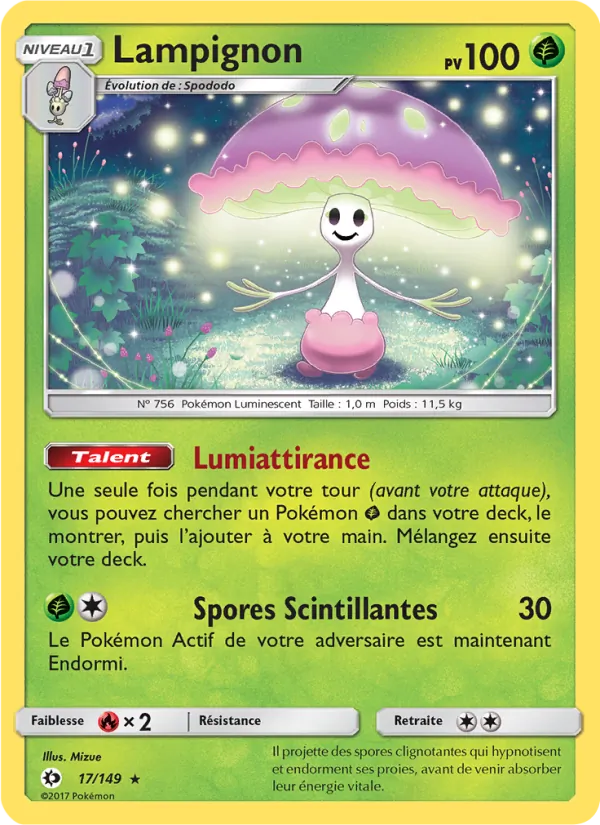 Carte Pokémon Lampignon de l'extension Soleil et Lune