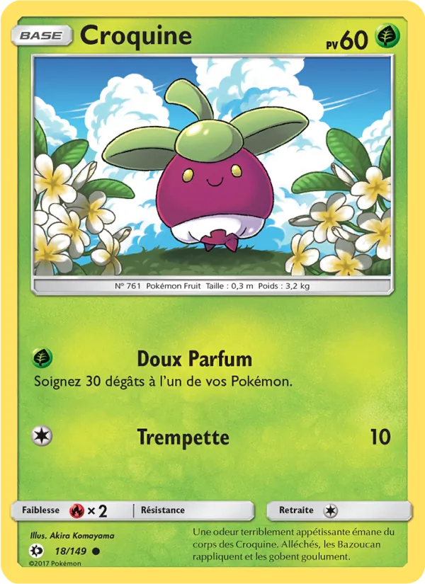 Carte Pokémon Croquine de l'extension Soleil et Lune
