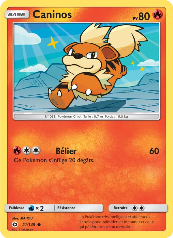 Carte Pokémon Caninos de l'extension Soleil et Lune