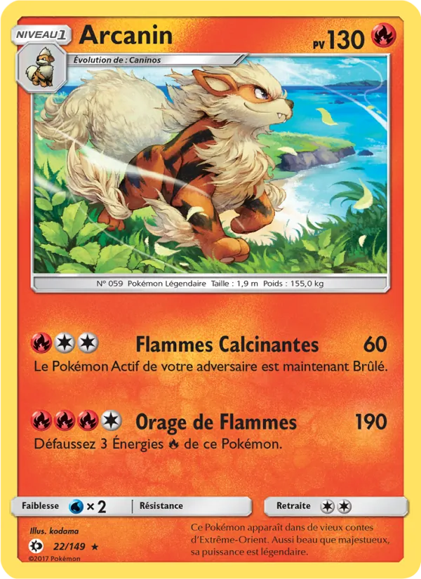 Carte Pokémon Arcanin de l'extension Soleil et Lune