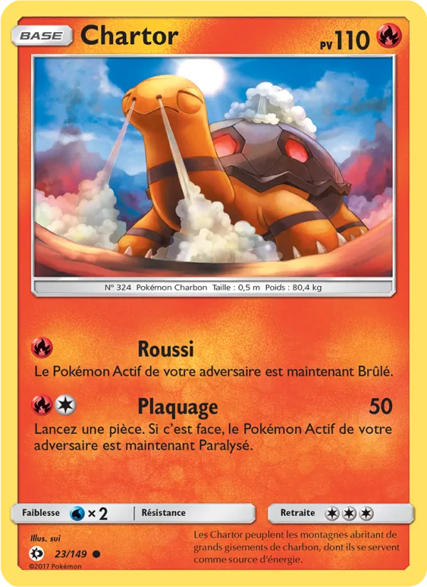 Carte Pokémon Chartor de l'extension Soleil et Lune