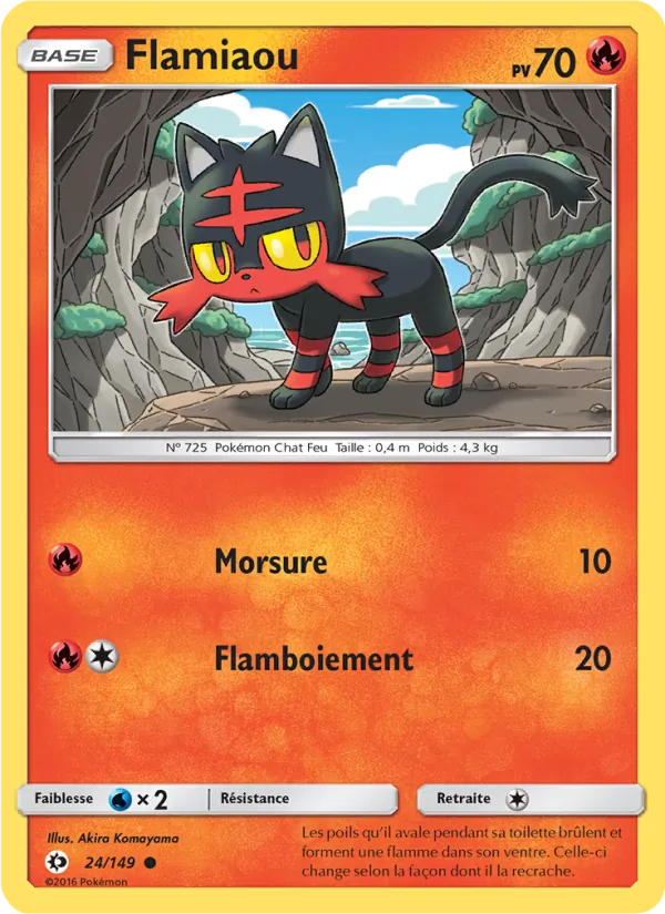 Carte Pokémon Flamiaou de l'extension Soleil et Lune