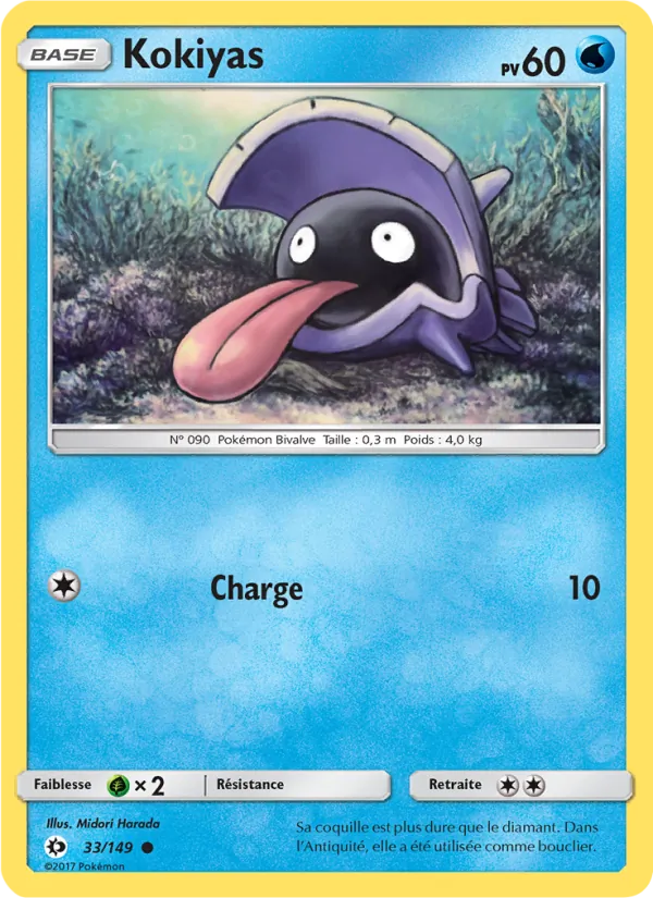 Carte Pokémon Kokiyas de l'extension Soleil et Lune
