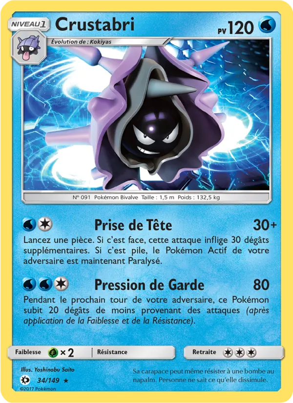 Carte Pokémon Crustabri de l'extension Soleil et Lune