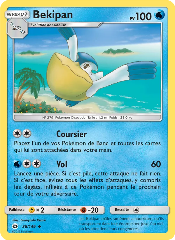 Carte Pokémon Bekipan de l'extension Soleil et Lune