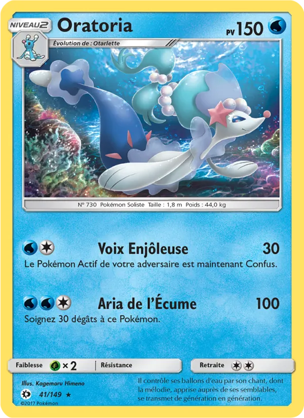 Carte Pokémon Oratoria de l'extension Soleil et Lune