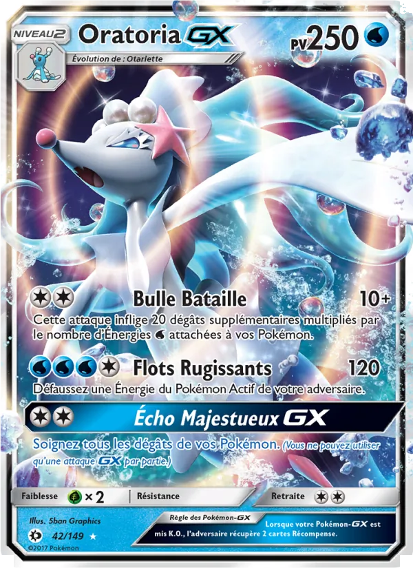 Carte Pokémon Oratoria GX de l'extension Soleil et Lune