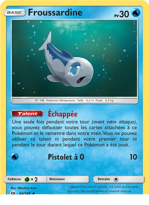Carte Pokémon Froussardine de l'extension Soleil et Lune