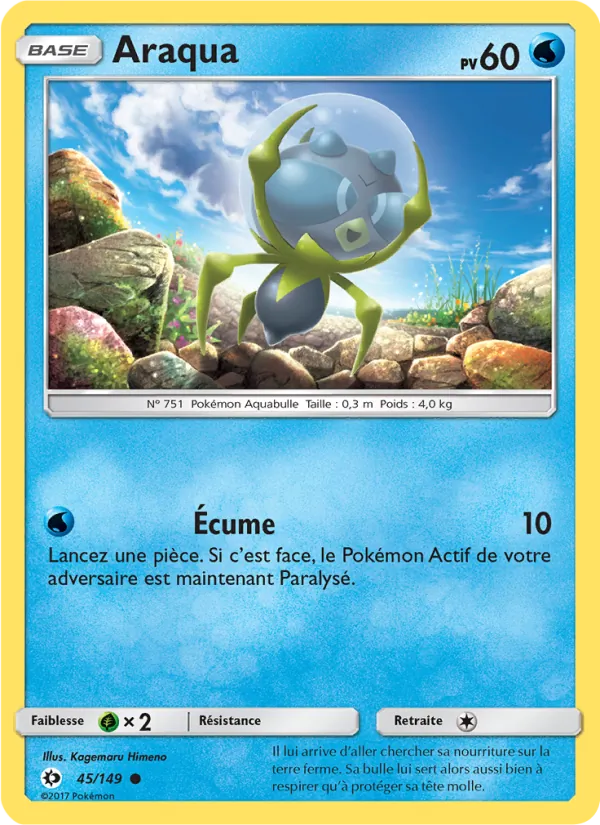 Carte Pokémon Araqua de l'extension Soleil et Lune