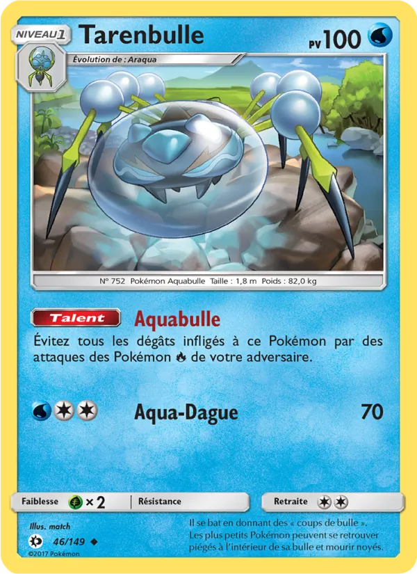 Carte Pokémon Tarenbulle de l'extension Soleil et Lune