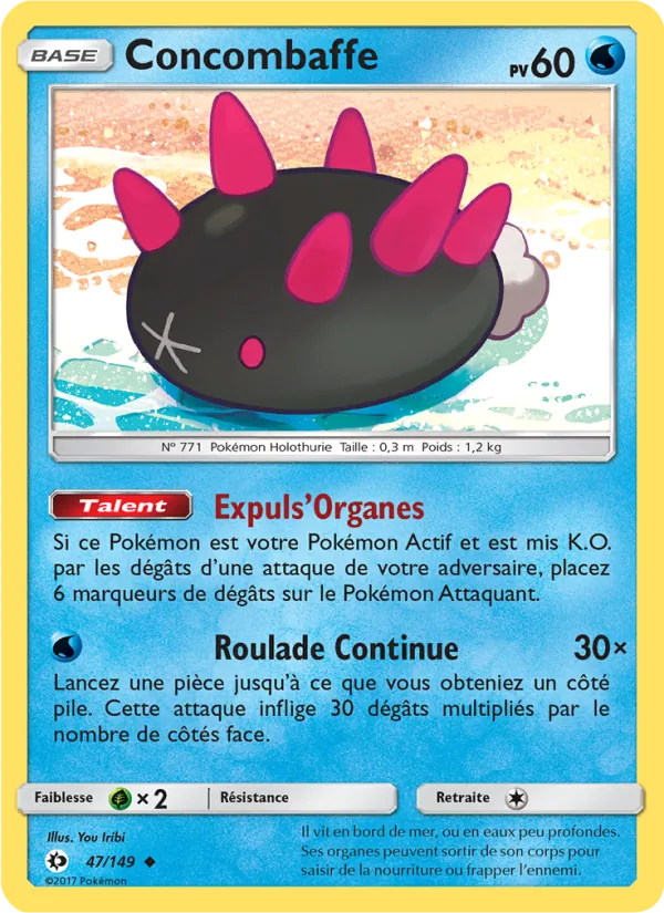 Carte Pokémon Concombaffe de l'extension Soleil et Lune